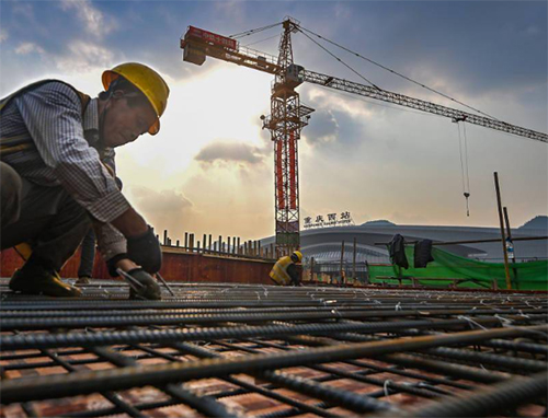 重慶西站建筑加固現場